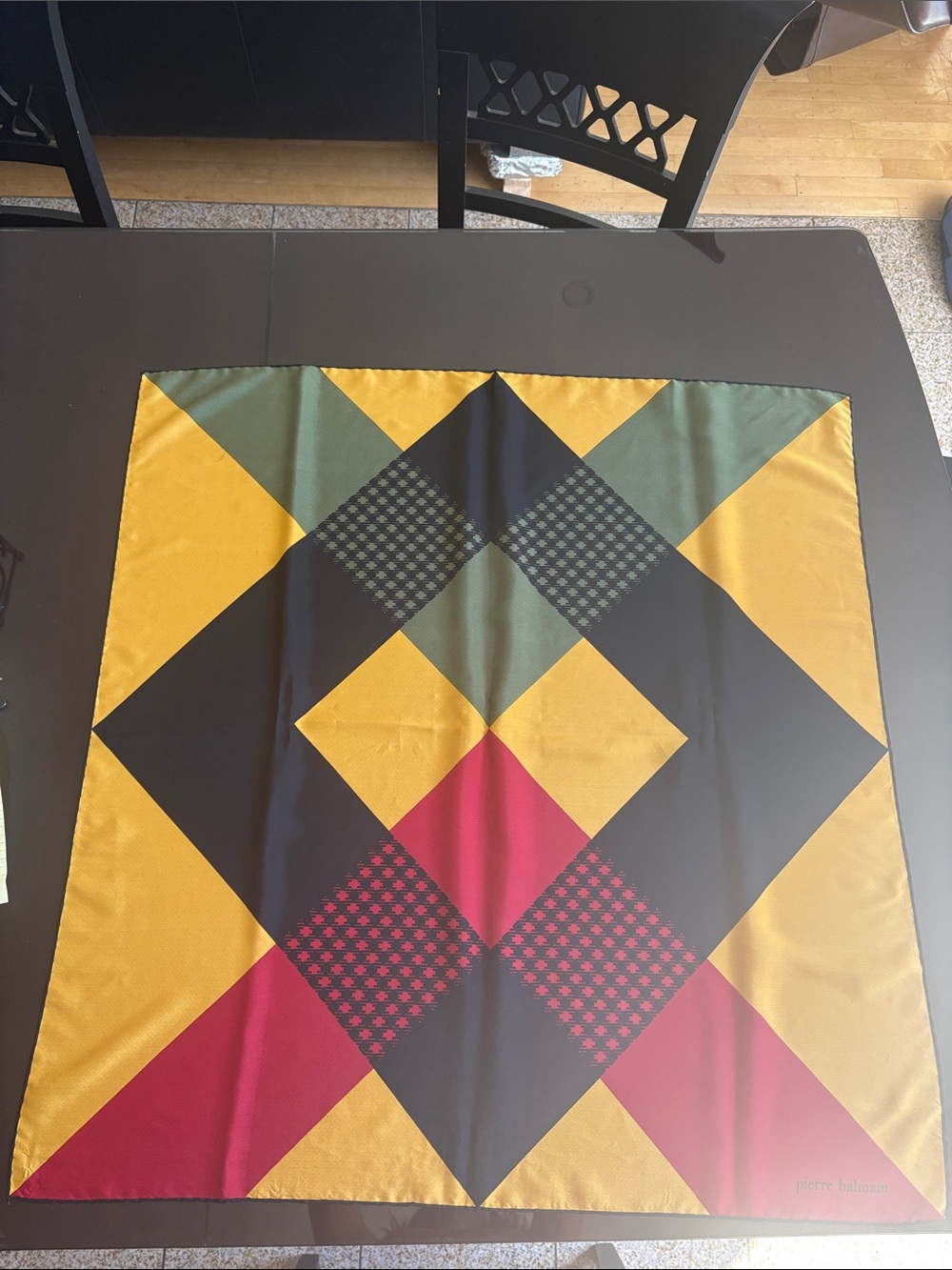 PIERRE BALMAIN silk scarf. Vintage.